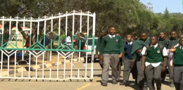 Screengrab image of Nakuru High School students going home.